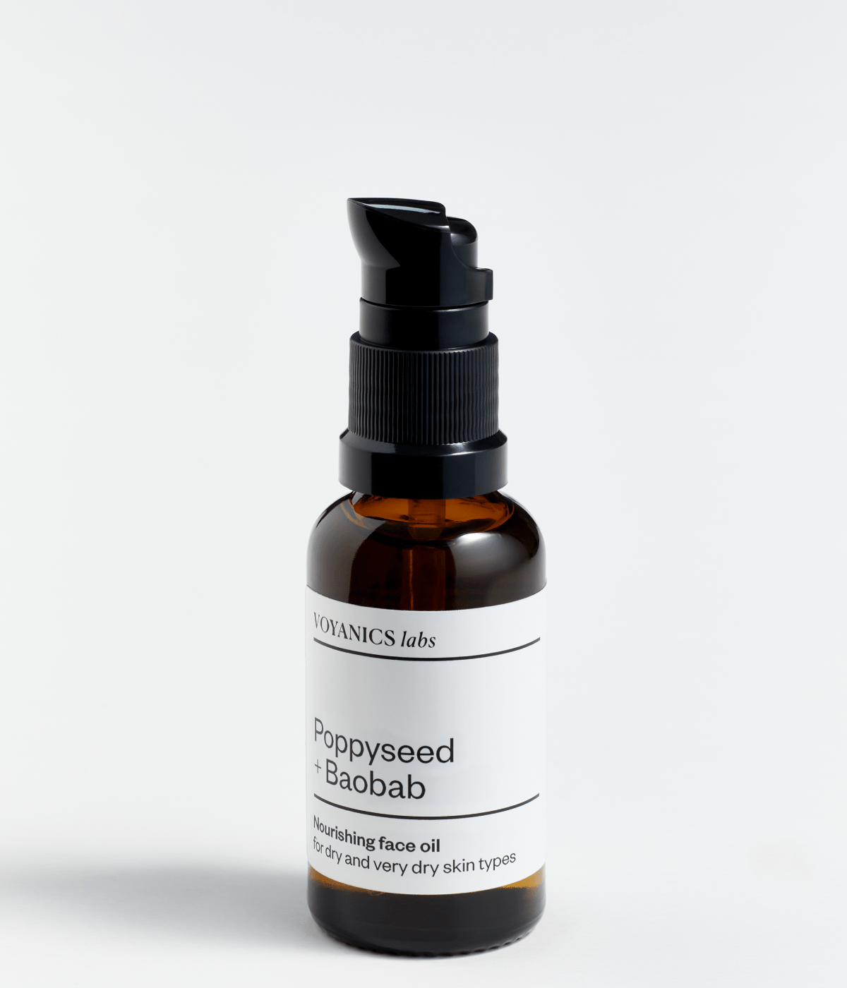 Poppyseed + Baobab nourishing face oil for dry and very dry skin types - Voyanics